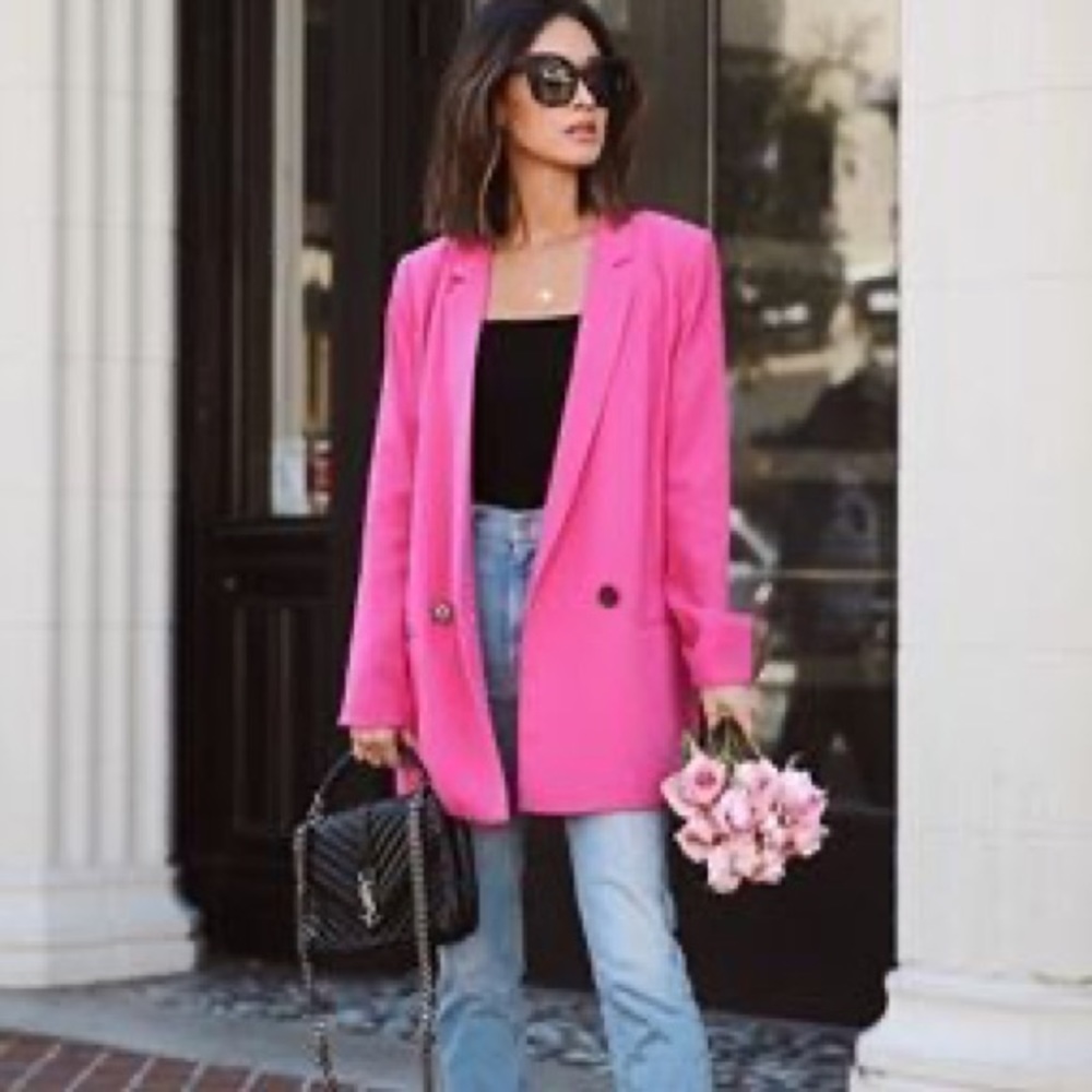 Mural (Nordstrom Brand) Hot Pink Oversized 80s-Style Blazer